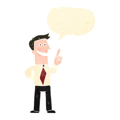retro cartoon businessman with great idea