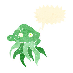 retro cartoon jellyfish