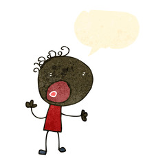 retro cartoon complaining boy
