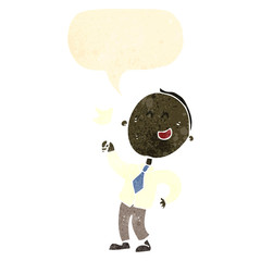 retro cartoon laughing man in shirt and tie