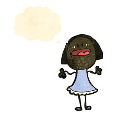 retro cartoon unhappy doodle woman