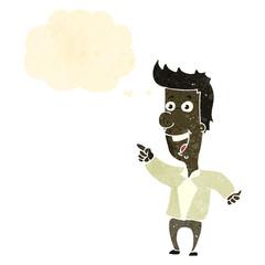 retro cartoon man pointing and laughing