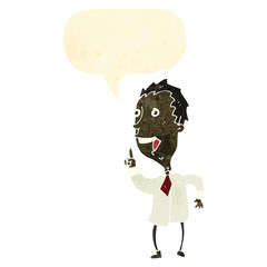 retro cartoon man with idea