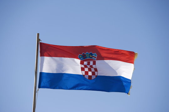 Croatian Flag, Dubrovnik, Croatia