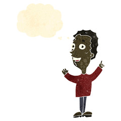retro cartoon man with new idea
