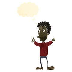 retro cartoon man with new idea