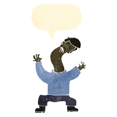 retro cartoon man with injured neck