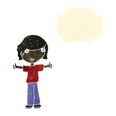 retro cartoon positive attitude boy