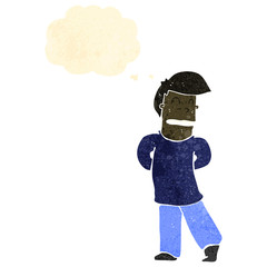 retro cartoon shy man