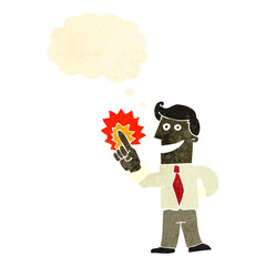 retro cartoon man with great idea
