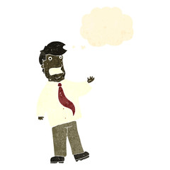 retro cartoon grinning businessman
