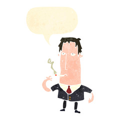 retro cartoon man smoking cigarette