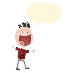 retro cartoon excited man