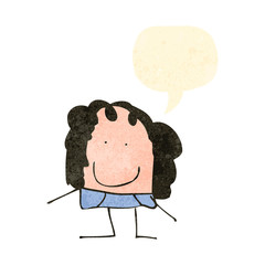 child's drawing of a happy woman