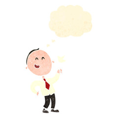 retro cartoon excited office worker