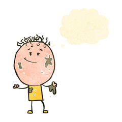 retro cartoon dirty doodle boy
