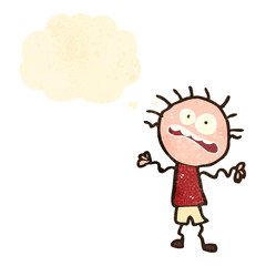 retro cartoon anxious man