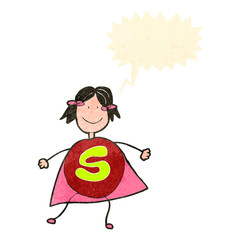 child's drawing of a superhero