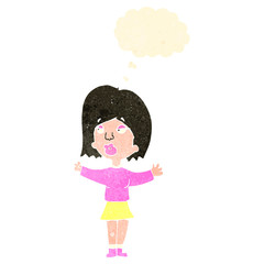 retro cartoon woman making choice