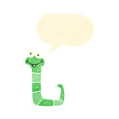 retro cartoon snake with speech bubble
