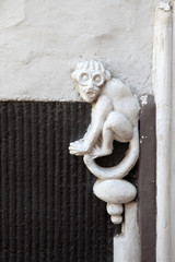 Detail an einem Haus in der Altstadt von Limburg an der Lahn, Hessen, Deutschland