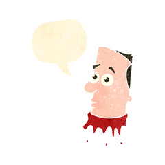retro cartoon gross severed head
