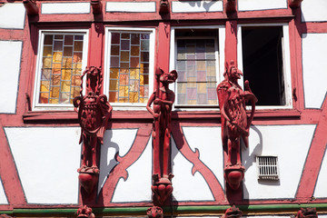 Fachwerkfassade in der Altstadt von Limburg an der Lahn, Hessen, Deutschland