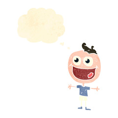 retro cartoon excited boy
