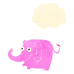 retro cartoon elephant with thought bubble