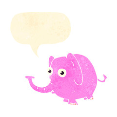 retro cartoon elephant with speech bubble