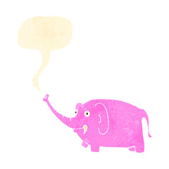 retro cartoon elephant with speech bubble
