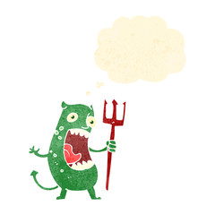 retro cartoon little monster