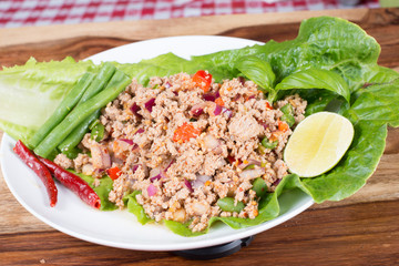 Laab. Thai Spicy minced meat salad