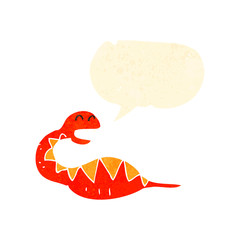 retro cartoon hissing snake