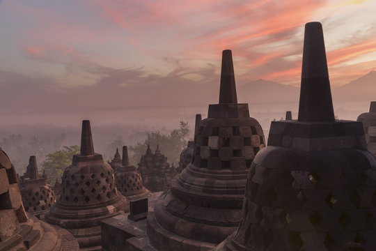 Borobudur Buddhist Temple, Java, Indonesia