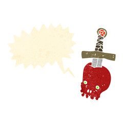 retro cartoon shouting skull