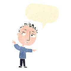 retro cartoon boy pointing the way