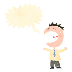 retro cartoon angry office man cartoon