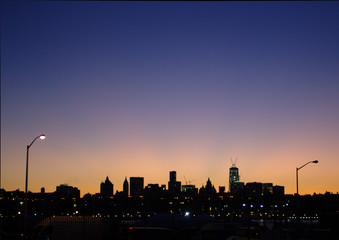Obraz premium Manhattan view from Brooklyn at dusk