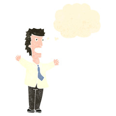 retro cartoon stressed businessman