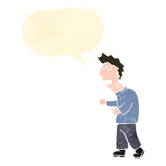 retro cartoon stressed man