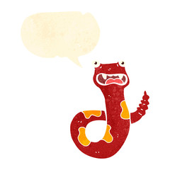 retro cartoon snake with speech bubble