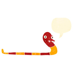 retro cartoon snake with speech bubble