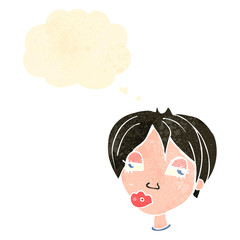 retro cartoon confused woman