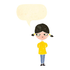 retro cartoon worried woman