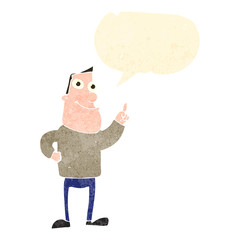 retro cartoon man with great idea