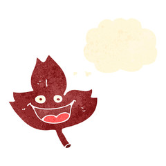 retro cartoon red leaf