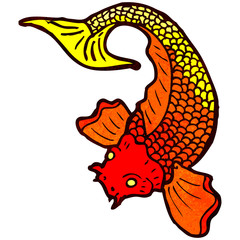 retro cartoon japanese fish