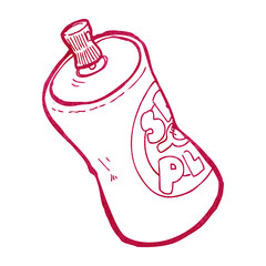 retro cartoon spray can