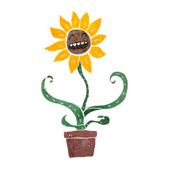 Obraz premium retro cartoon flower